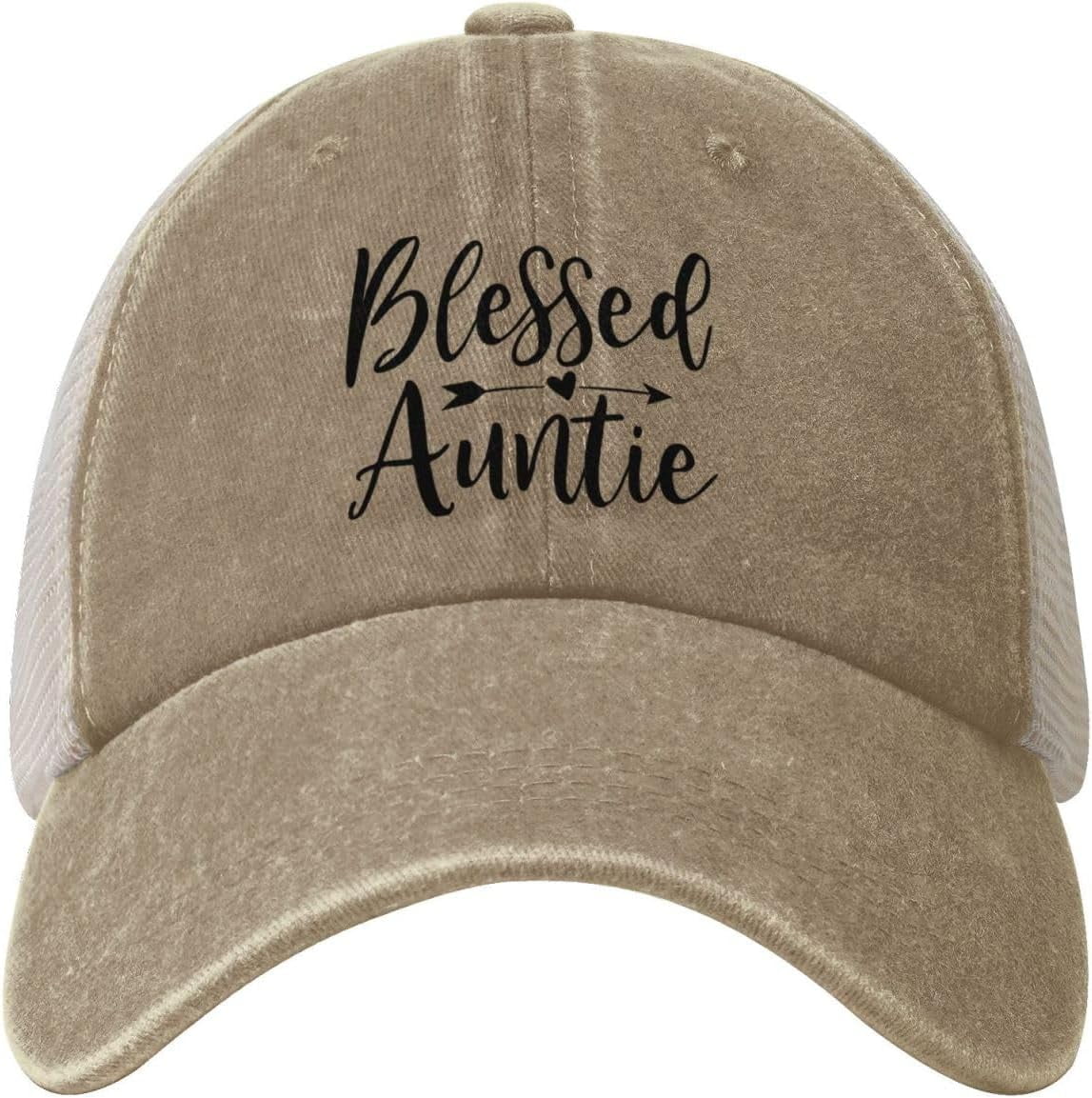 Blessed Auntie Cowboy Hat Men Vintage Mesh Baseball Cap Women Dad Hat ...