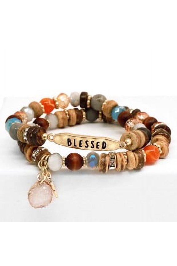 Blessed Beaded Bracelet With Charms