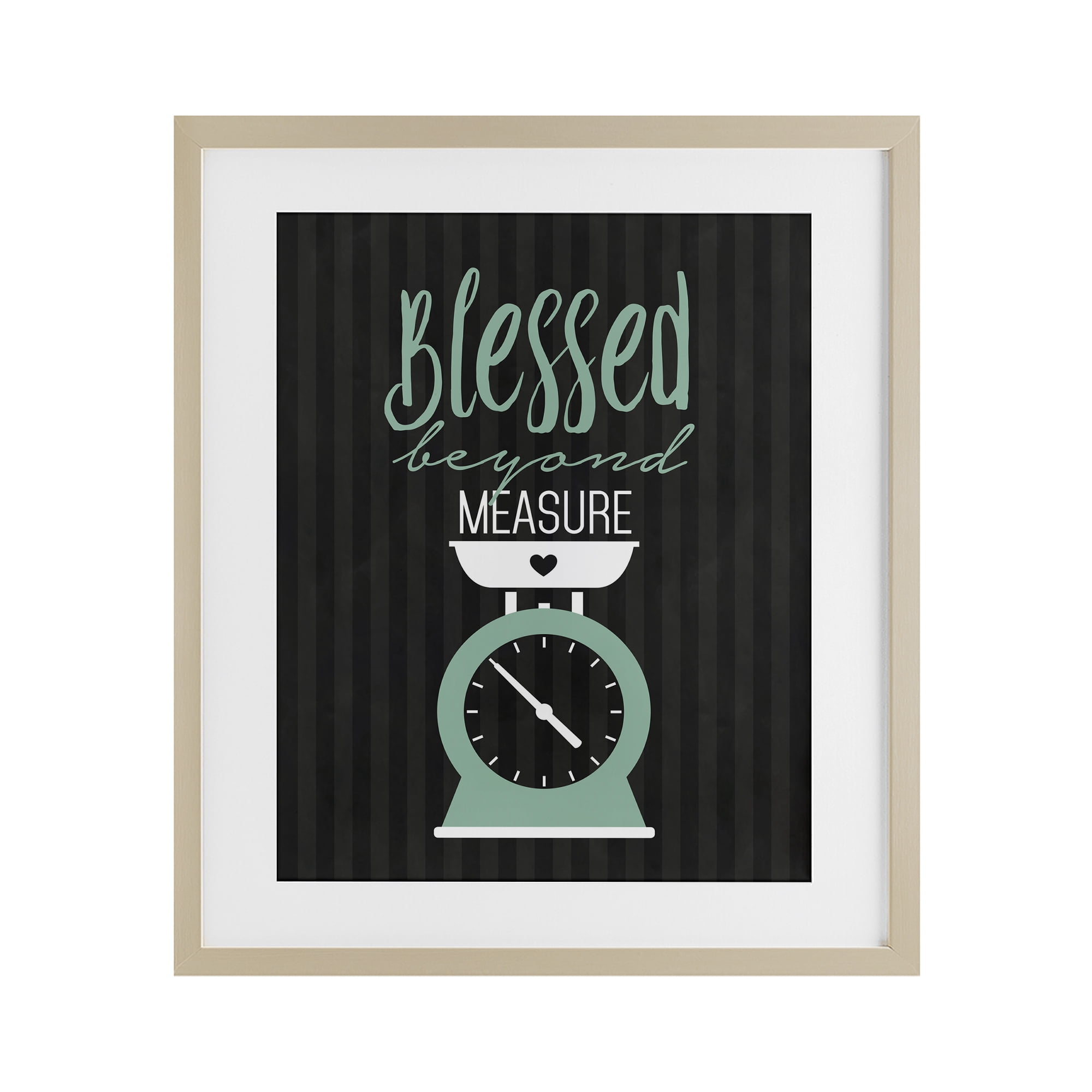 Blessed Beyond Measure Scale Birch Framed Print Under Glass, design by Lettered and Lined