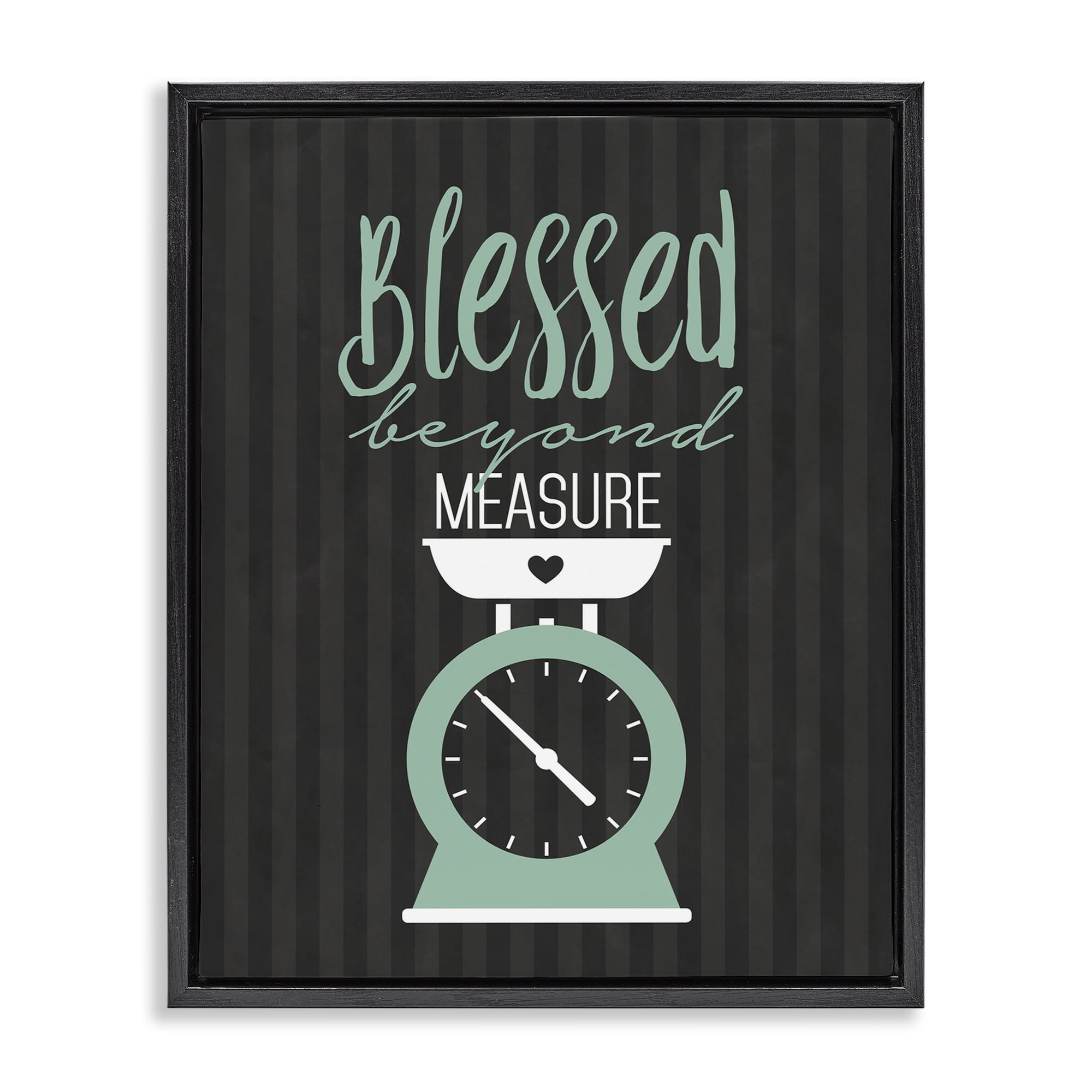 Blessed Beyond Measure Scale Black Framed Floater Canvas Wall Art, design by Lettered and Lined