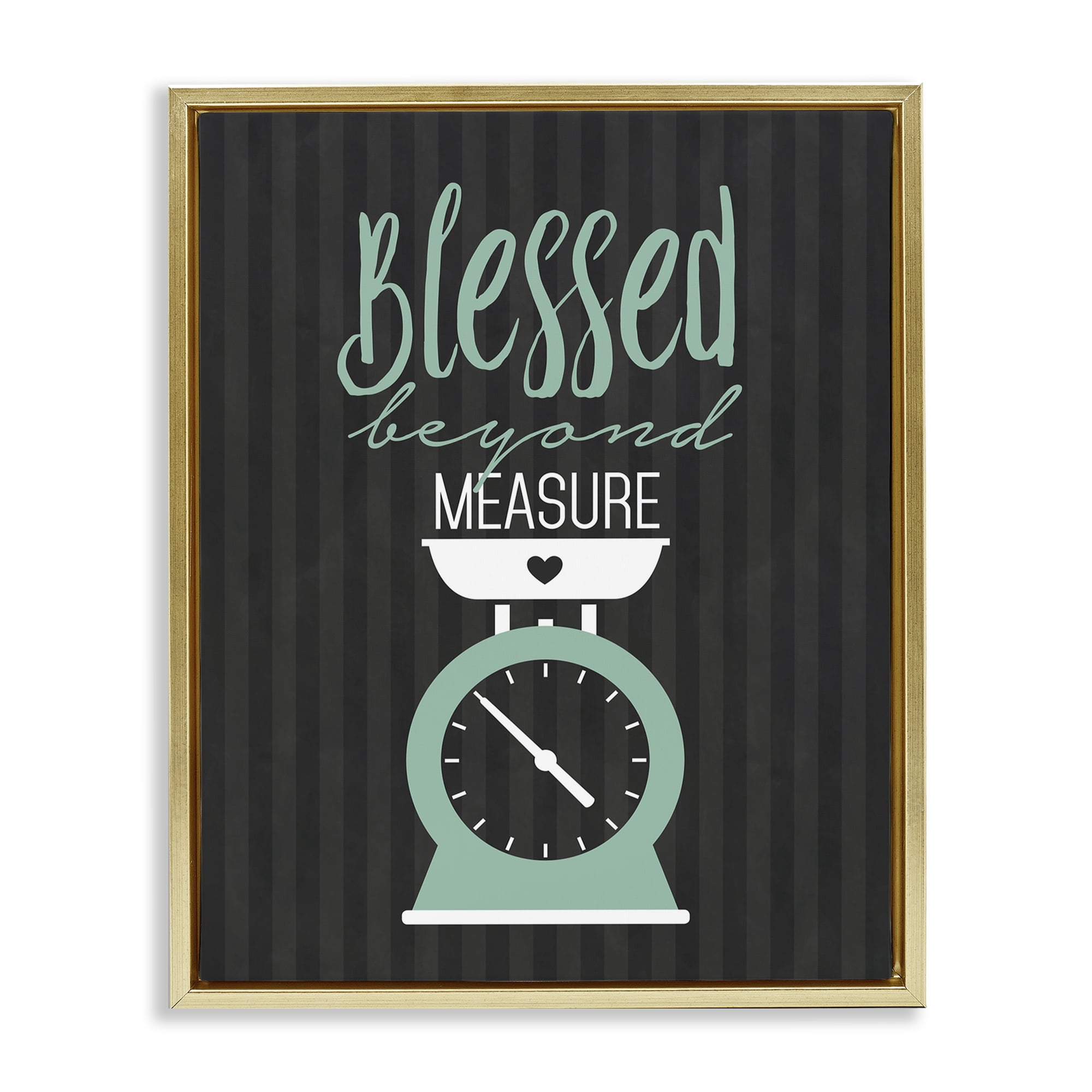 Blessed Beyond Measure Scale Gold Framed Floater Canvas Wall Art, design by Lettered and Lined
