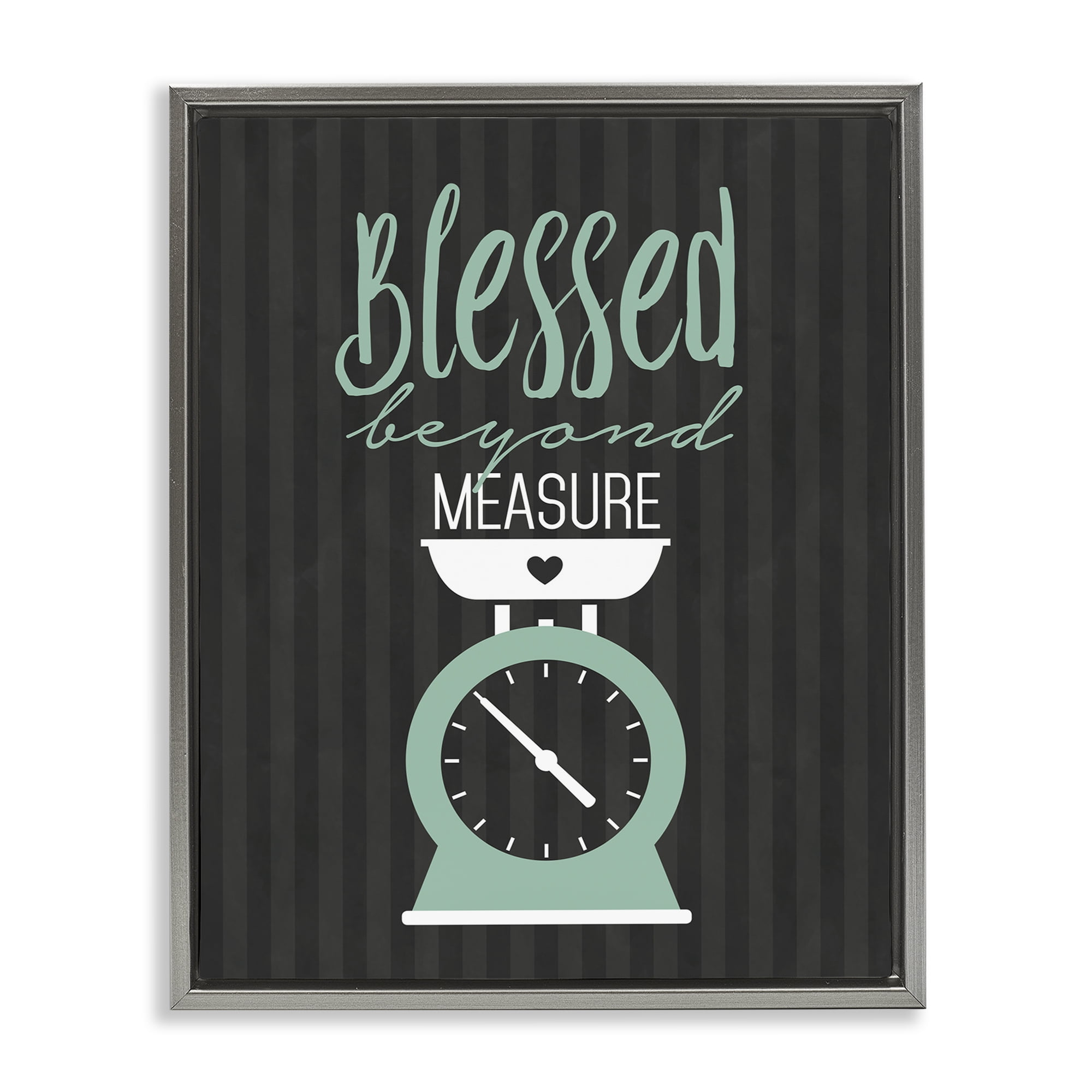 Blessed Beyond Measure Scale Gray Framed Floater Canvas Wall Art, design by Lettered and Lined