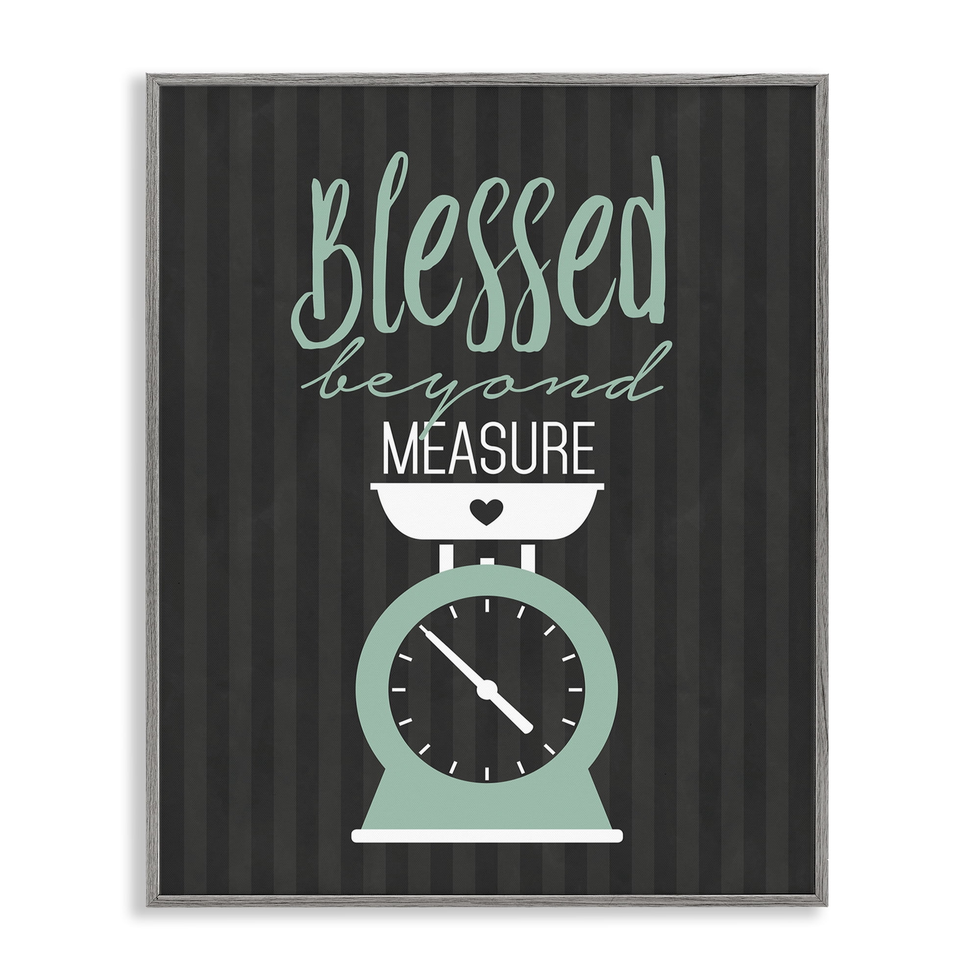 Blessed Beyond Measure Scale Gray Framed Giclee Art, design by Lettered and Lined