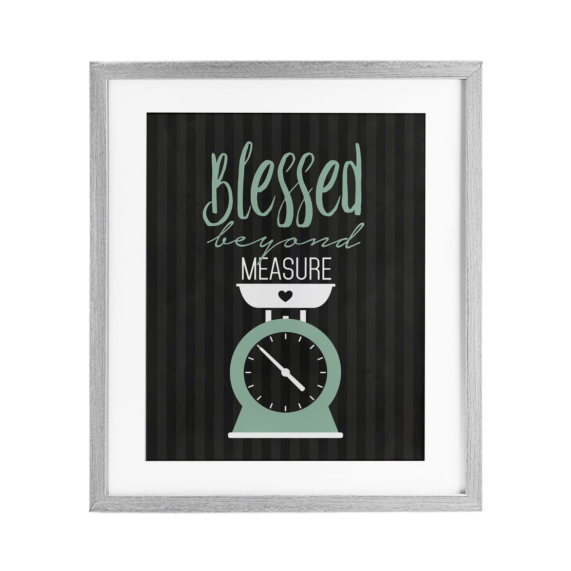 Blessed Beyond Measure Scale Gray Framed Print Under Glass, design by Lettered and Lined