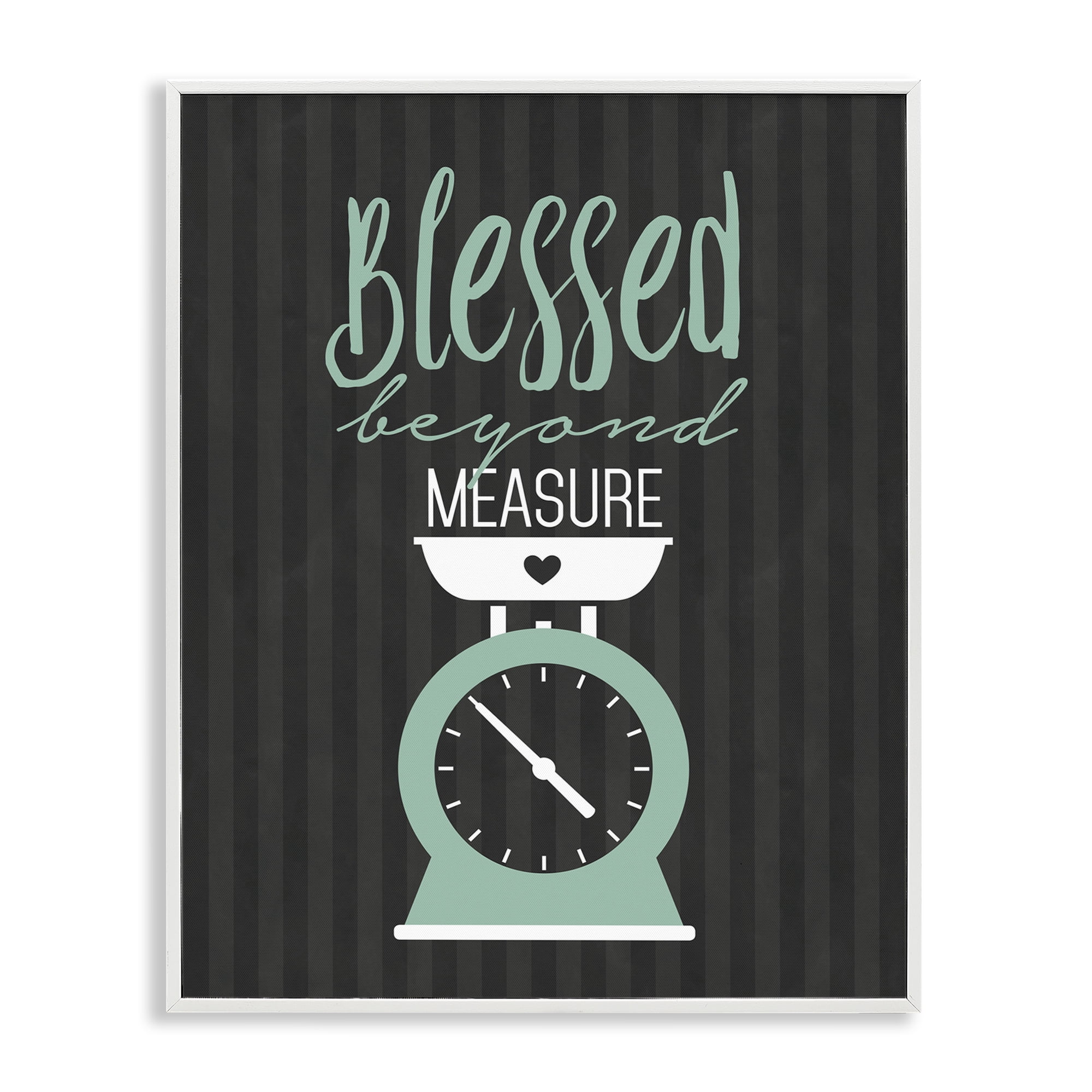 Blessed Beyond Measure Scale White Framed Giclee Art, design by Lettered and Lined