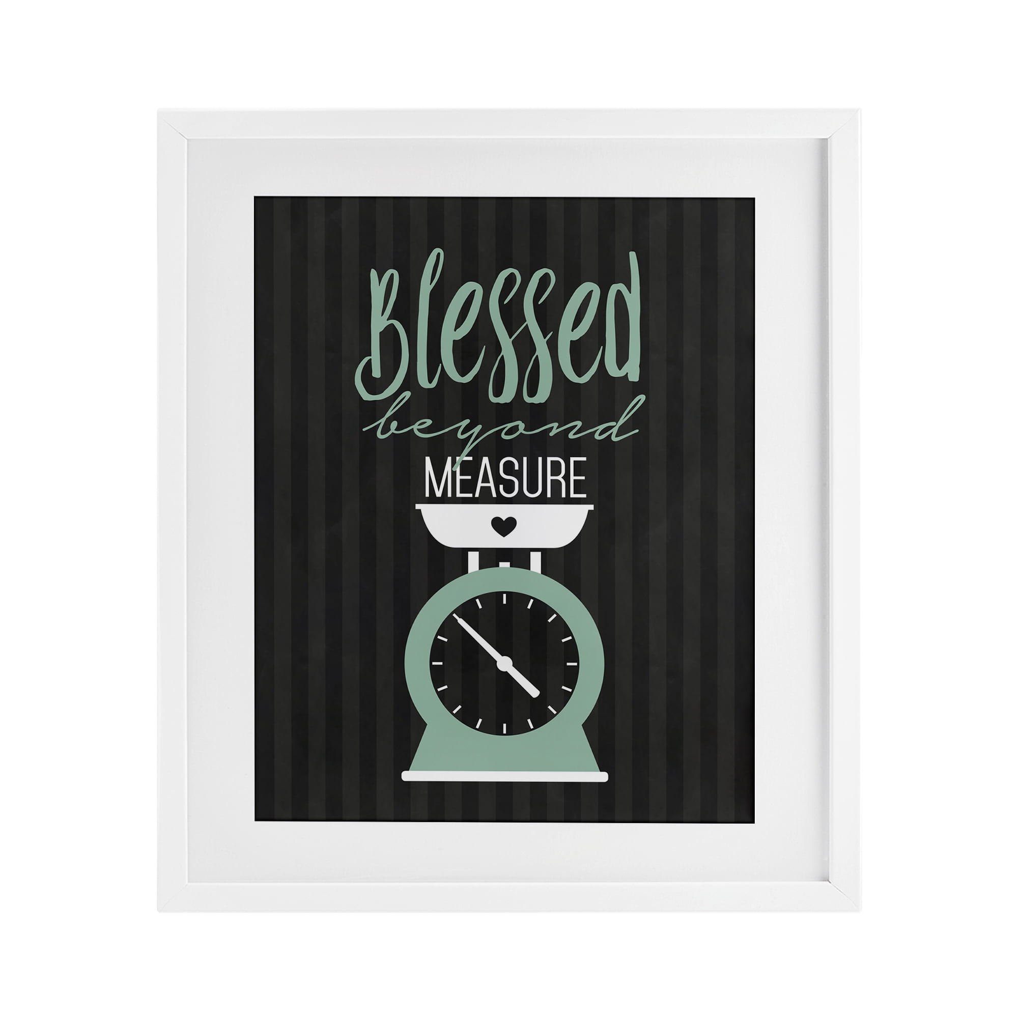 Blessed Beyond Measure Scale White Framed Print Under Glass, design by Lettered and Lined