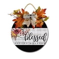 thumbnail image 1 of Blessed Beyond Measure Sign Front for Door Decoration, 11 in Round Wood Wreaths Wall Hanging Outdoor, Farmhouse, Porch, for Spring Summer Fall All Seasons Holiday Christmas, 1 of 5