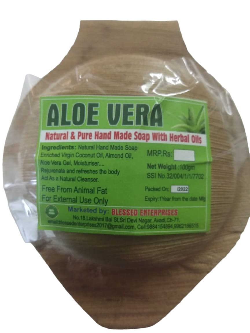 Blessed Blessed Kerala Ayurvedic Handmade Aloe Vera Herbal Bath Soap