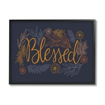 Blessed Botanical Herb Flowers Botanical & Floral Graphic Art Black Framed Art Print Wall Art