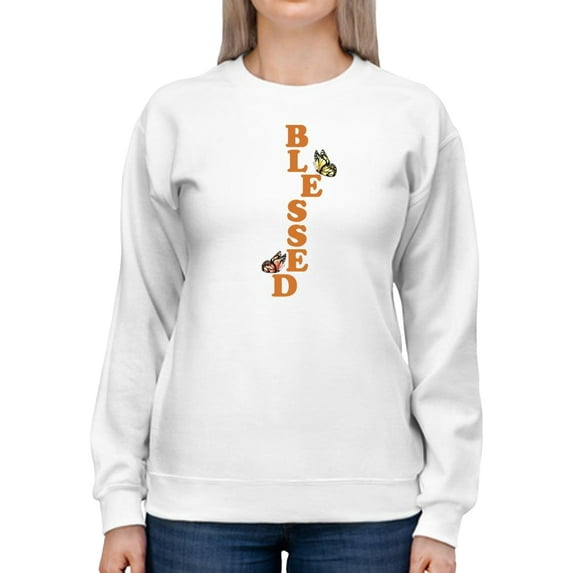 Blessed Butterflies Sweatshirt Women -Smartprints Designs, Female 3X-Large