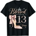 thumbnail image 1 of Blessed By God For 13 Years Old 13th Birthday Party Queen T-Shirt, 1 of 5