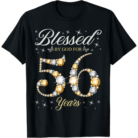 Blessed By God For 56 Years Old 56th Birthday Party T-Shirt