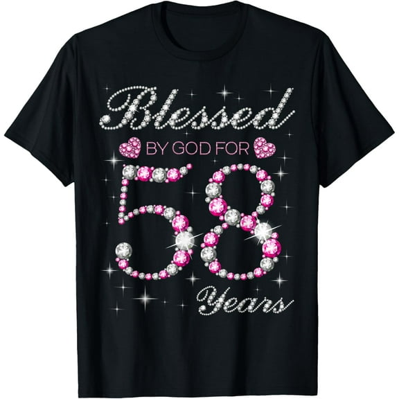 Blessed By God For 58 Years Old 58th Birthday Party B-day T-Shirt