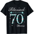 thumbnail image 1 of Blessed By God For 70 Years Old Woman 70th Birthday T-Shirt, 1 of 3