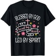 thumbnail image 1 of Blessed By God Loved By Jesus Flower Religious Bible Verse T-Shirt, 1 of 4