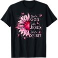 thumbnail image 1 of Blessed By God - Loved By Jesus Pink Sunflower T-Shirt Tops Tee, 1 of 4