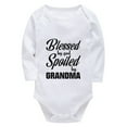 thumbnail image 1 of Blessed By God Spoiled By Grandma Baby Onesie Newborn Long Sleeve Cute Newborn Outfits White Girls Bodysuit, 1 of 2