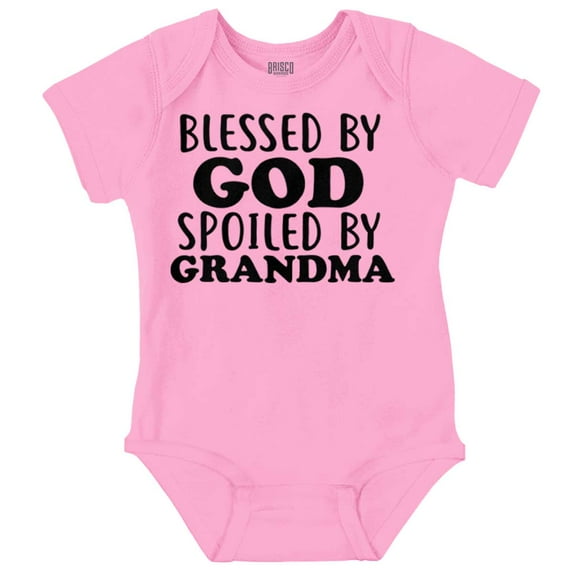 Blessed By God Spoiled By Grandma Romper Boys or Girls Infant Baby Brisco Brands 12M