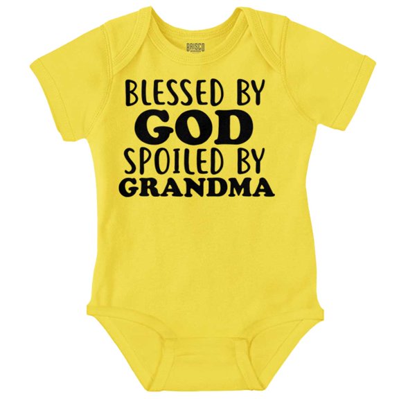 Blessed By God Spoiled By Grandma Romper Boys or Girls Infant Baby Brisco Brands 24M