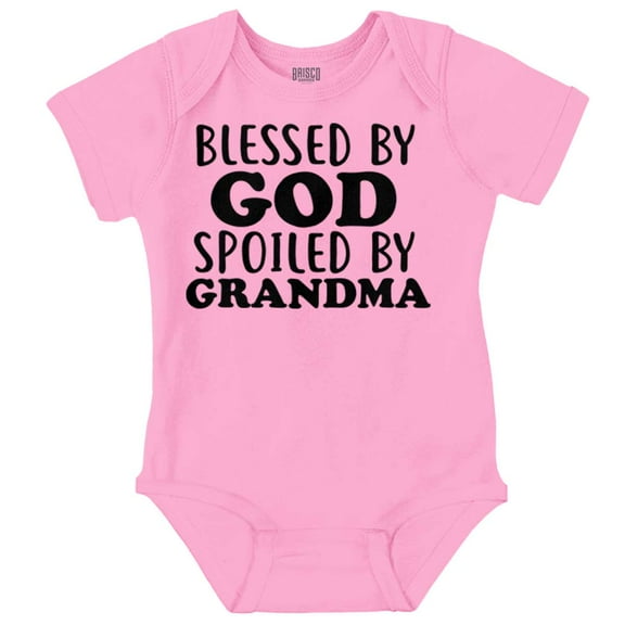Blessed By God Spoiled By Grandma Romper Boys or Girls Infant Baby Brisco Brands 6M