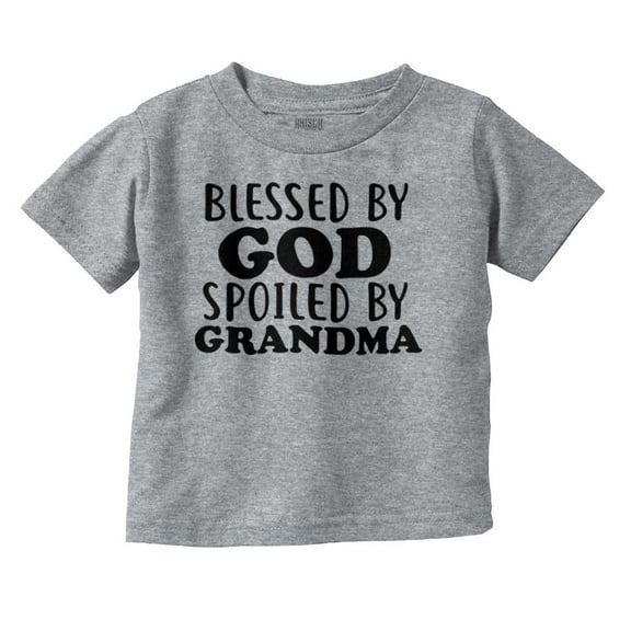 Blessed By God Spoiled By Grandma Toddler Boy Girl T Shirt Infant Toddler Brisco Brands 5T