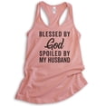 thumbnail image 1 of Blessed By God Spoiled By My Husband Tank Top, Ladies Racerback Tank Top, Wife Mom Tank, Religious Tank, Desert Pink, XX-Large, 1 of 3