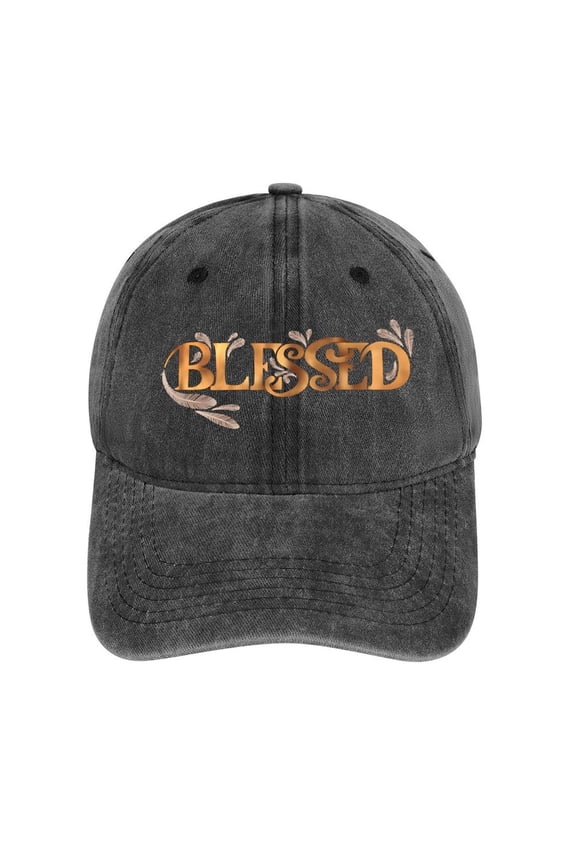 Blessed Charcoal Baseball Cap for Men Women, Adjustable Snapback Hats Cotton Hat