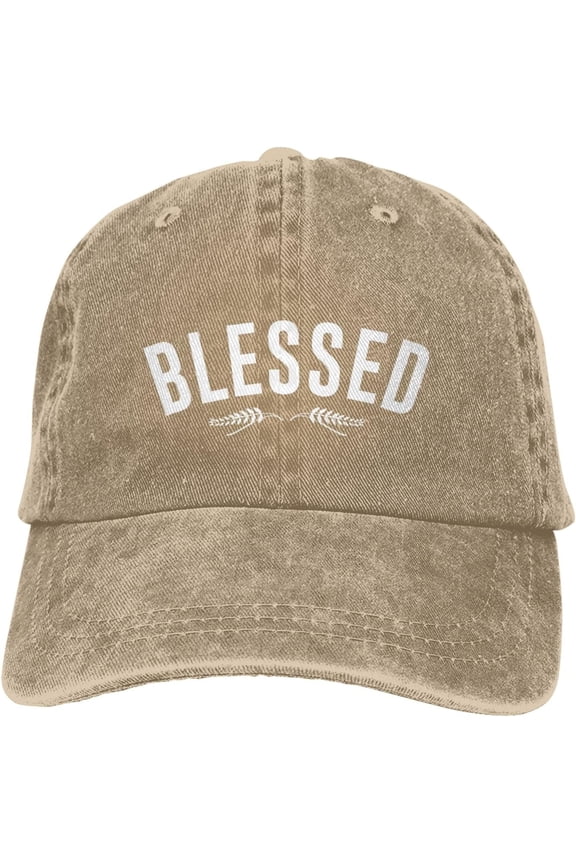 Blessed,Christian,Faith,Cool Christian,Jesus Gifts Hats Cowboy Hat Classic Cotton Hat Men Women Baseball Cap Dad Hat