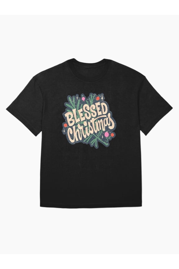 Blessed Christmas Ultimate Vintage Retro Gift Idea Oversized Unisex T-Shirt up to Size 5XL