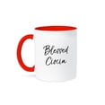 thumbnail image 1 of 3drose, Blessed Ciocia Pretty Cursive Flowy Letters Thankful Aunt in Polish, 15oz Two-tone Red Mug, 1 of 6
