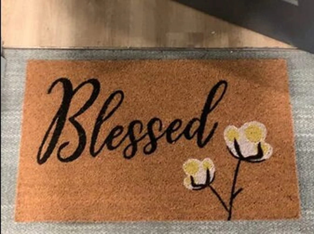 Blessed Cotton Bloom Doormat, AntiSlip Mat, Front Door Entrance Mat