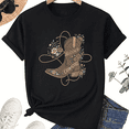 thumbnail image 1 of Blessed Cowgirl Boot Bouquet Graphic T-Shirt, Unisex Cotton Tee, 1 of 7