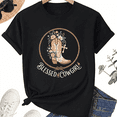 thumbnail image 1 of Blessed Cowgirl Floral Boot Graphic T-Shirt, Unisex Cotton Tee, 1 of 7