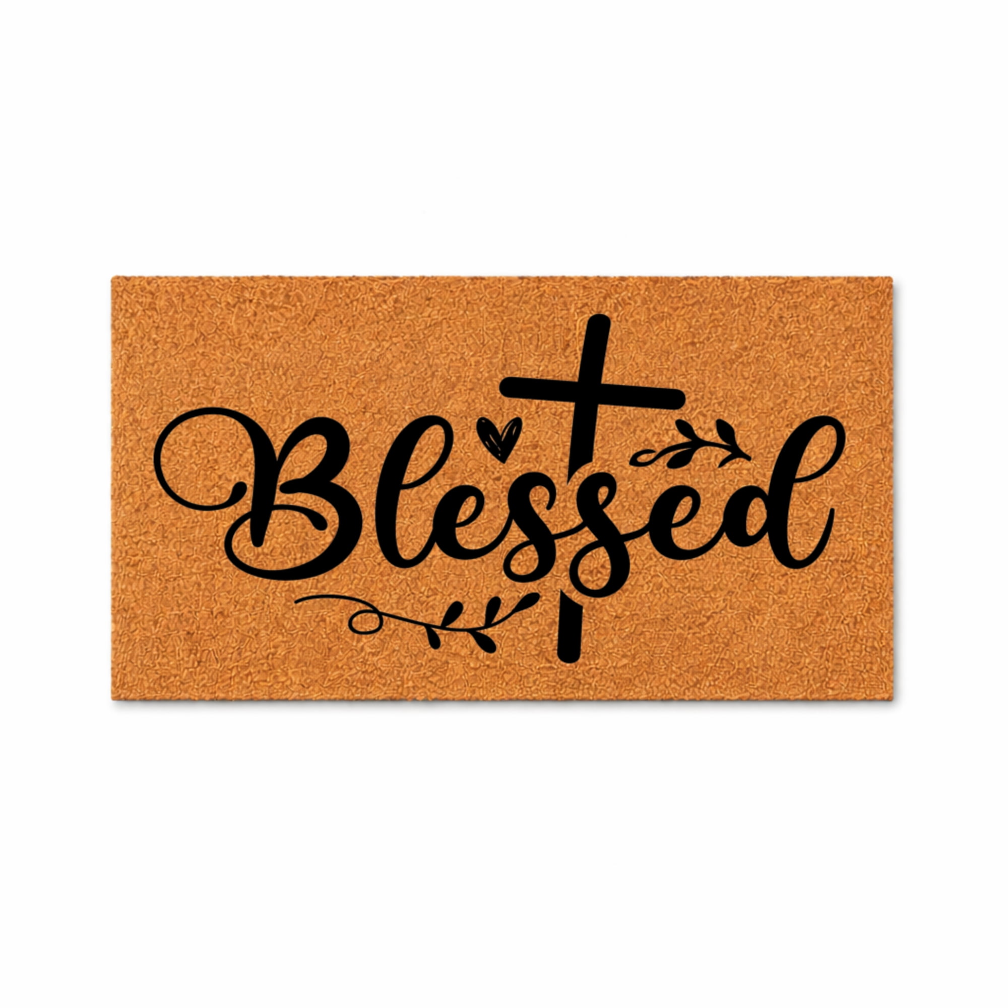 Blessed Doormat, Cross Design Entryway Door Mat, Indoor Outdoor Welcome Mat (36x72 inches) 1875