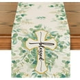 thumbnail image 1 of Blessed Cross Eucalyptus Table Runner, Spring Summer Seasonal Kitchen Dining Table Decoration for Home Party Decor 13 x 108 Inch, 1 of 6