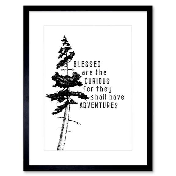 Blessed Curious Adventure Pine Framed Wall Art Print