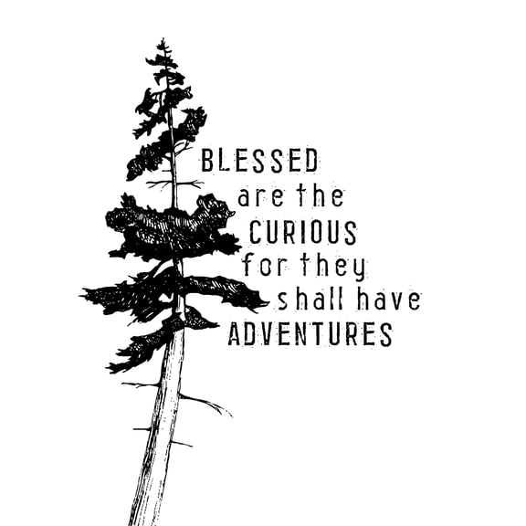 Blessed Curious Adventure Pine Large Wall Art Print