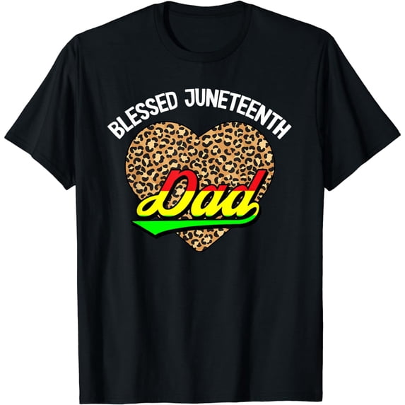 Blessed Dad Leopard Print African American Papa T-Shirt