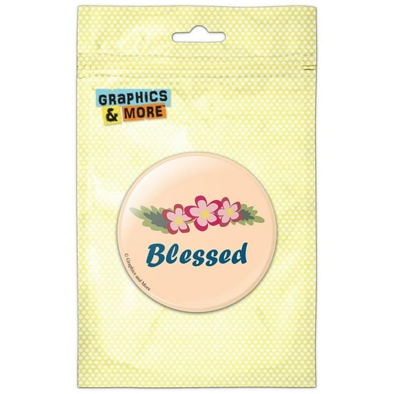 Blessed Floral Flowers Refrigerator Button Magnet