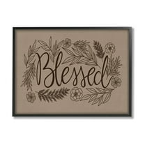 Blessed Flower Botanical Border Botanical & Floral Graphic Art Black Framed Art Print Wall Art