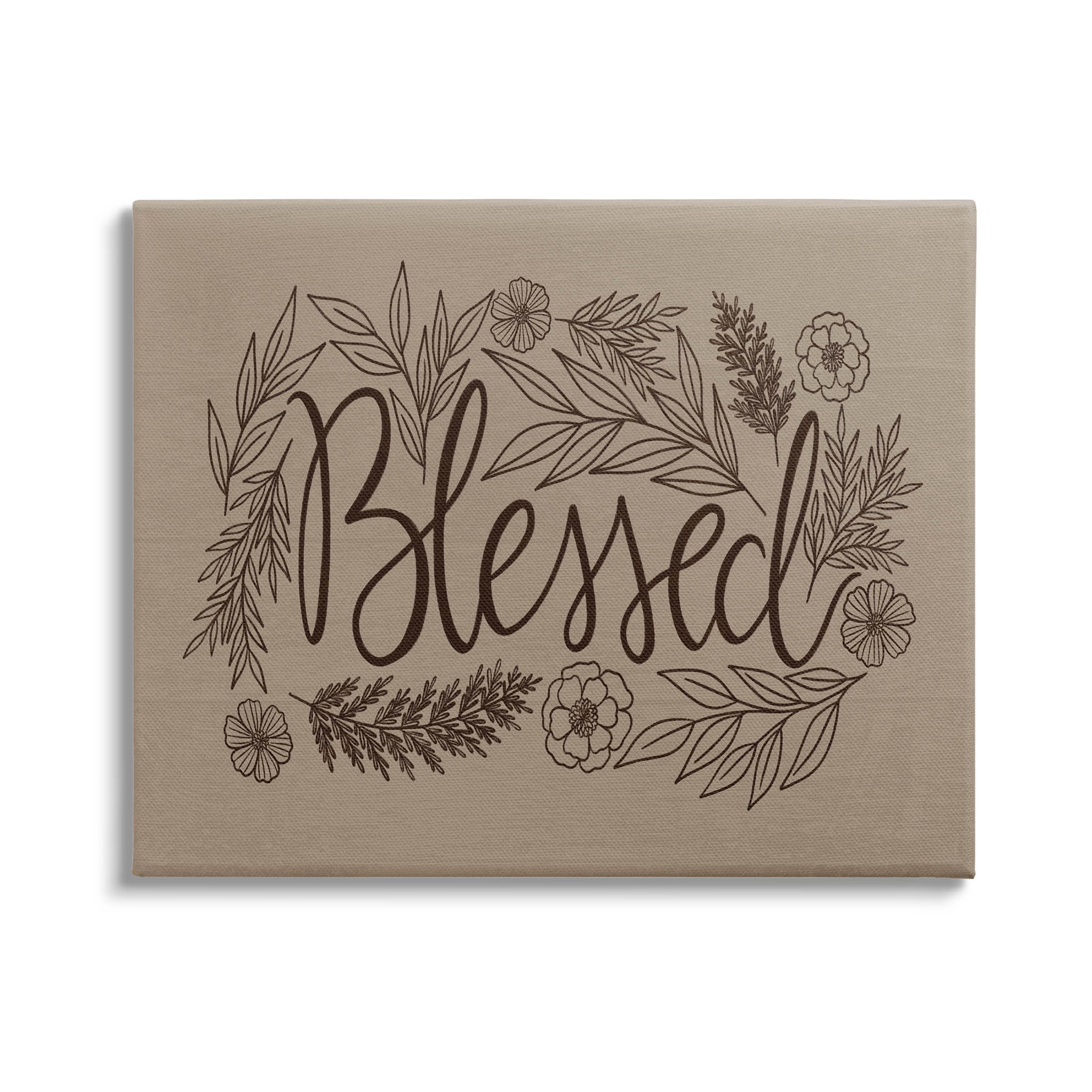 Blessed Flower Botanical Border Botanical & Floral Graphic Art Gallery Wrapped Canvas Print Wall Art