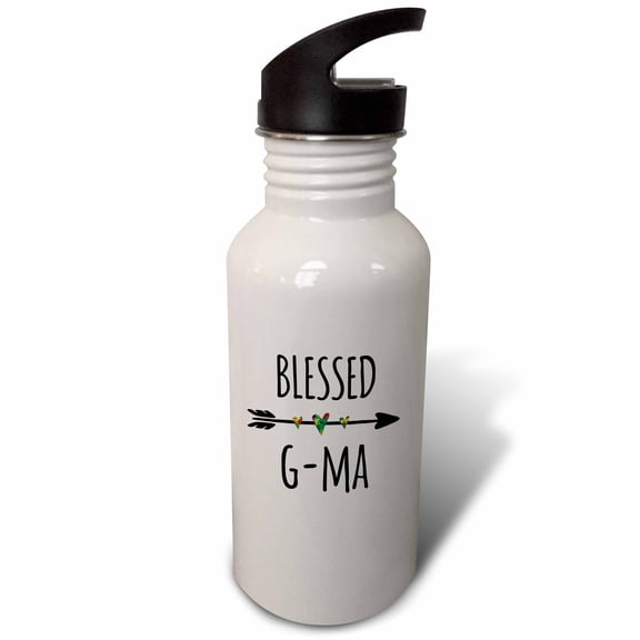 3dRose, Blessed G-ma tribal arrow with cute hearts - Family Grandma Gma love, Flip Straw 21oz Water Bottle