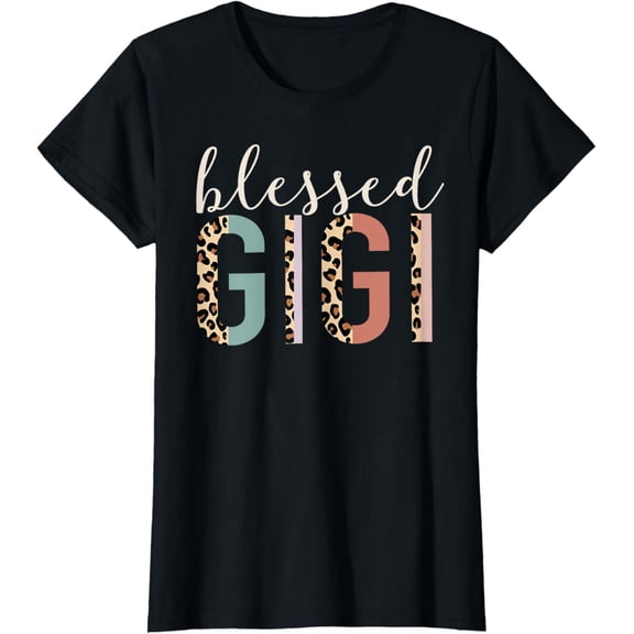 Blessed Gigi Cute Leopard Print T-Shirt mens t shirt，black，women，funny，misfits，men，journey