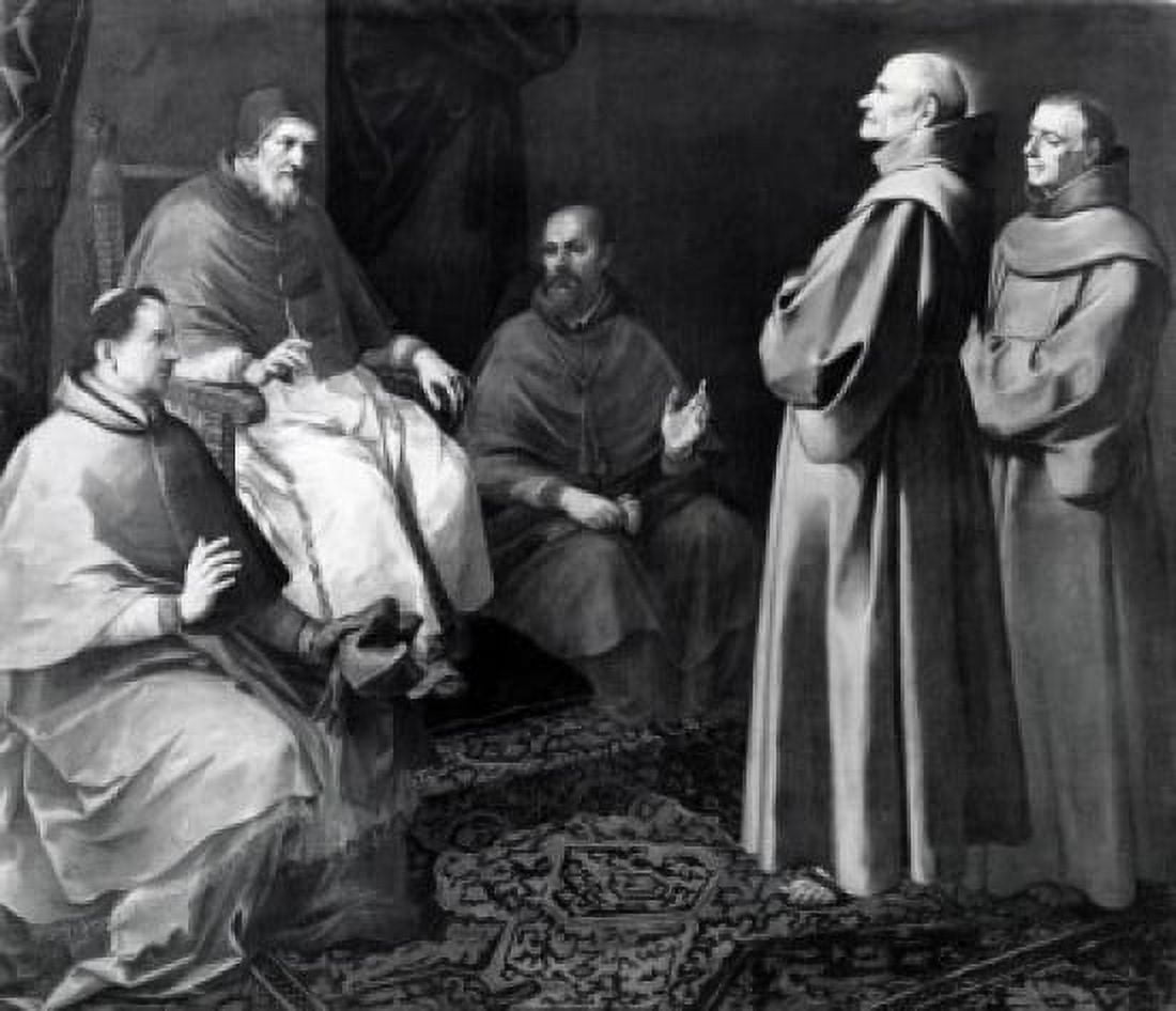 Blessed Giles before Pope Gregory IX by Bartolome Esteban Murillo (1617-1682) Canvas Art - Bartolome Esteban Murillo (18 x 24)