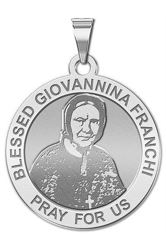 Blessed Giovannina Franchi Religious Medal - - 1 Inch Size of a Quarter -Solid 14K White Gold