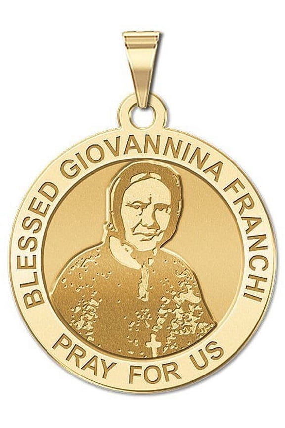 Blessed Giovannina Franchi Religious Medal - - 1 Inch Size of a Quarter -Solid 14K Yellow Gold