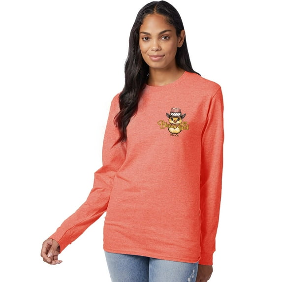 Blessed Girl Womens Long Sleeve T-Shirt Ducks In A Row, Retro Heather Coral, 3X