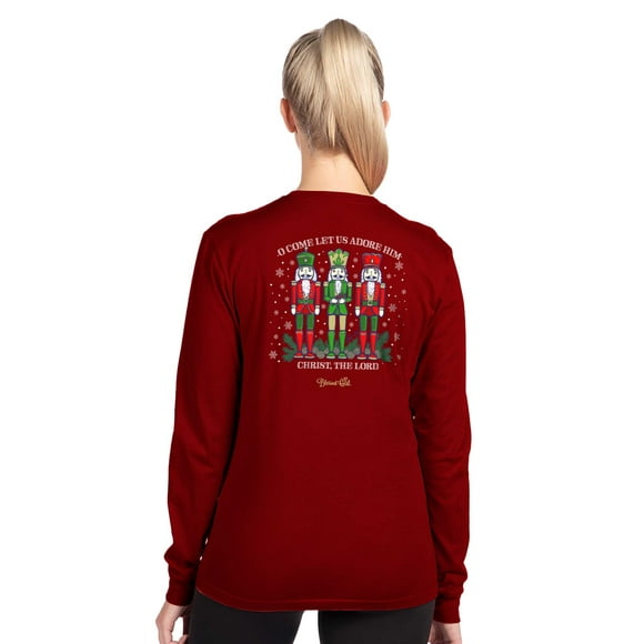 Womens Long Sleeve T-Shirt Nutcracker, True Red, XL