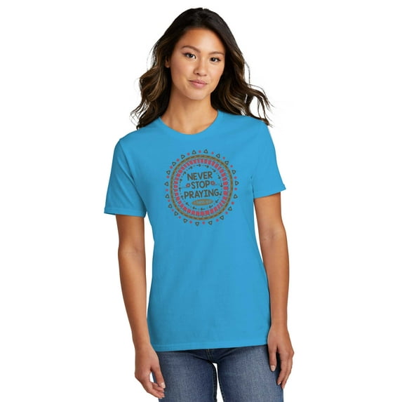 Blessed Girl Womens Boyfriend T-Shirt Never Stop Praying