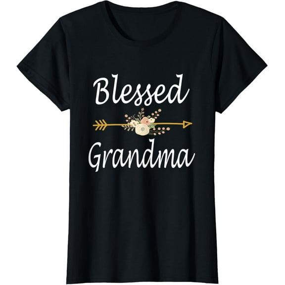 Blessed Grandma Shirt For Women Cute Mothers Day Gifts T-ShirtMen and women, Black T-shirt, size: Extra large S-4XL